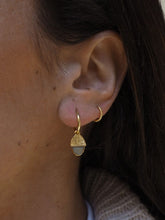 Cargar imagen en el visor de la galería, PACK: Collar + Pendientes aros 14mm bellotera - Plata baño oro 18k