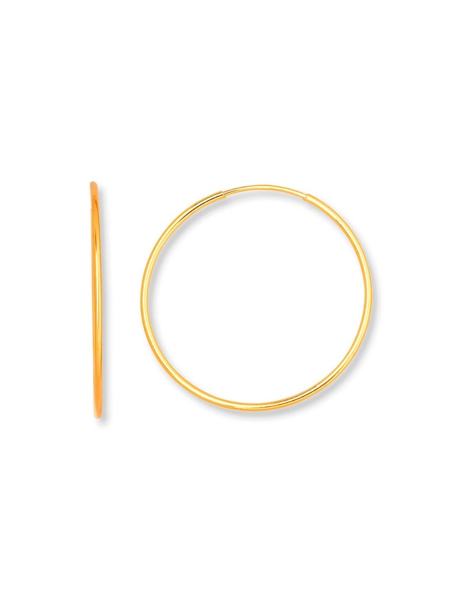 Pendientes aro 35mm - Plata 925 baño 18K - par 24€ unidad 12,50€