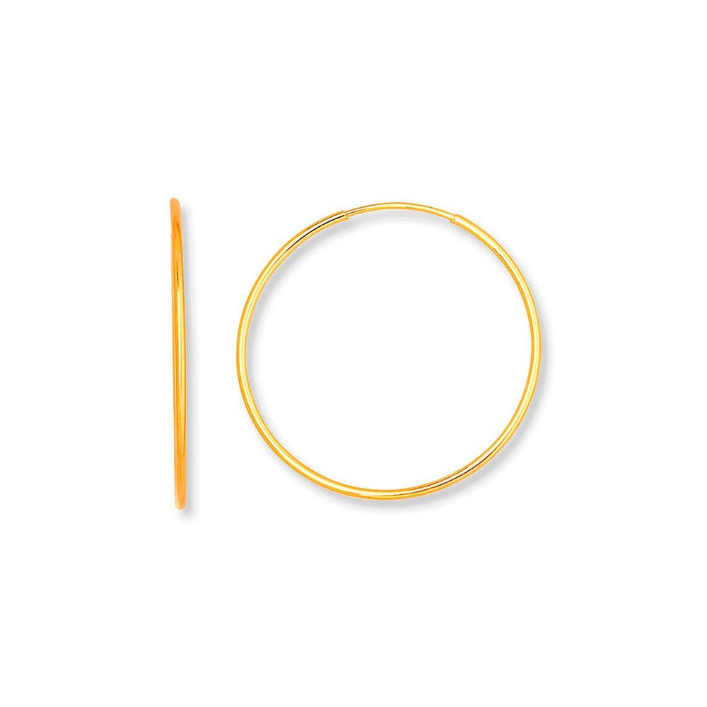 PENDIENTES ARO 18mm - PLATA 925 BAÑO 24K - par 12€ unidad 6,50€
