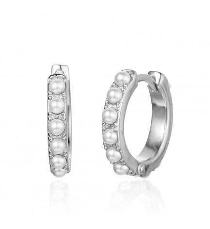 PENDIENTES ARO PERLAS 16mm - PLATA 925 - par 25€ unidad 13€