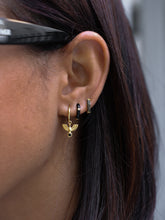 Cargar imagen en el visor de la galería, Pendientes aro  11mm- Águila circonita negra - Plata 925 - par 25€ unidad 13€
