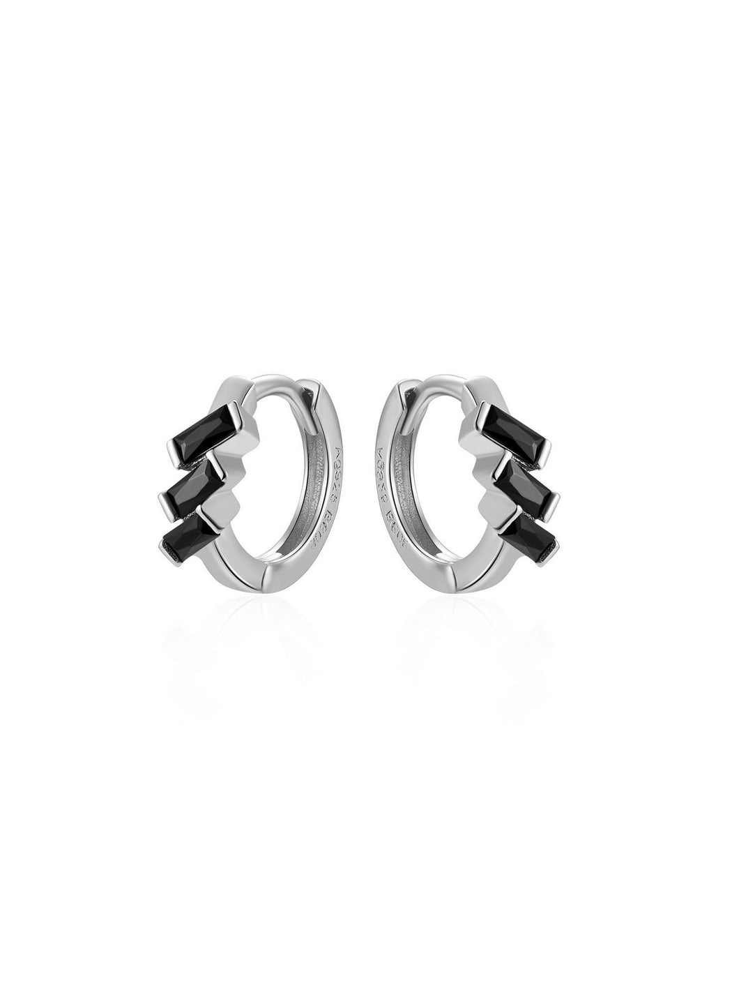Pendiente aro circonitas negras 12 mm - Plata 925 - par 25€ unidad 13€