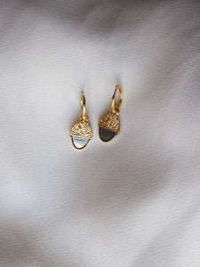 PACK: Collar + Pendientes aros click 12mm bellotera - Plata 925 baño oro 18k
