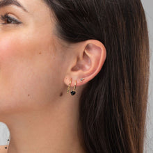 Cargar imagen en el visor de la galería, PENDIENTES ARO CORAZÓN ROJO - 11 mm - PLATA 925 BAÑO ORO 24K - par 30€ unidad 15,50€