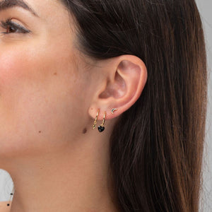 PENDIENTES ARO CORAZÓN ROJO - 11 mm - PLATA 925 BAÑO ORO 24K - par 30€ unidad 15,50€