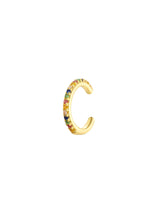 Cargar imagen en el visor de la galería, Pendiente ear cuff circonitas colores - Plata 925 Baño oro 18K