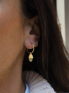 PACK: Collar + Pendientes aros 18mm bellotera - Plata baño oro 24k