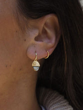 Cargar imagen en el visor de la galería, PACK: Collar + Pendientes aros click 12mm bellotera - Plata 925 baño oro 18k