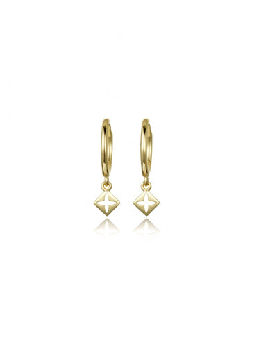 Pendiente aro lucky 11 mm - Plata 925 baño oro 18K - par 25€ unidad 13€