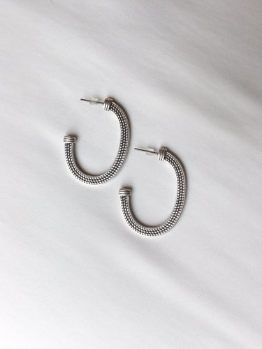 Pendientes aros RABAT - Plata vieja