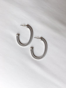 Pendientes aros RABAT - Plata vieja