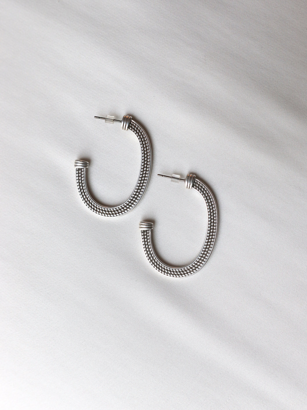 Pendientes aros RABAT - Plata vieja