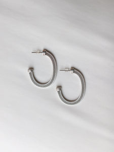 Pendientes aros RABAT - Plata vieja