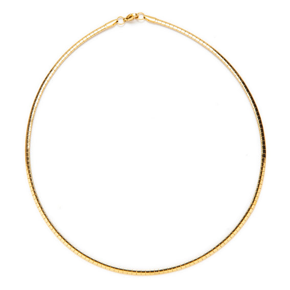 Collar semi rígido • Acero dorado 316L baño oro 18k