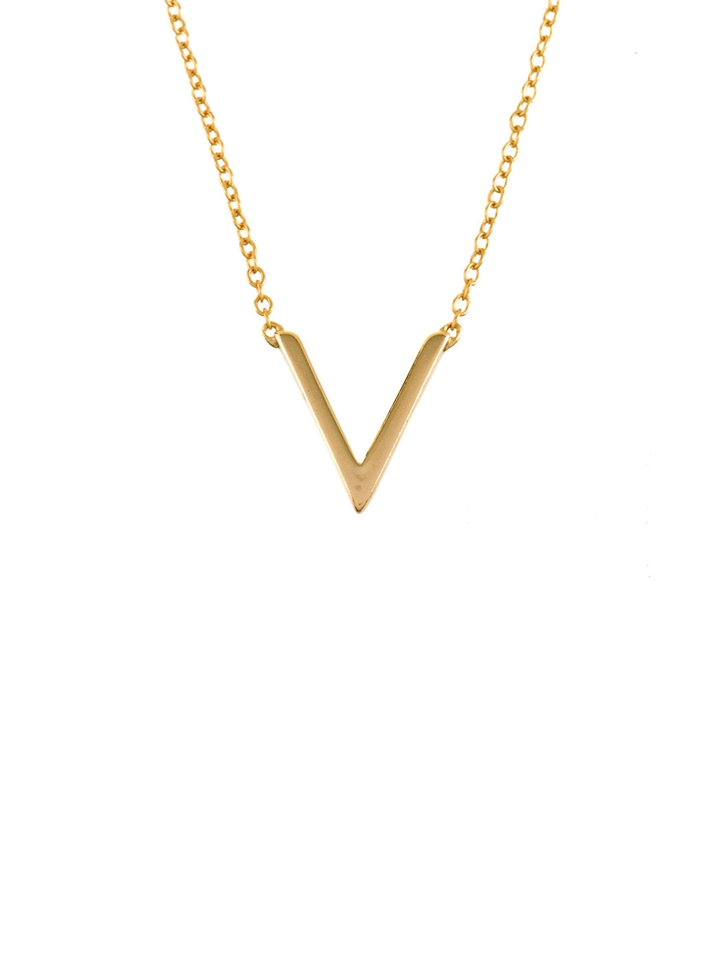 Collar V · plata 925 baño oro 18K