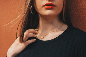 Collar letra (cadena y colgante, o sólo colgante)  PLATA 925 BAÑO ORO 24K - Entra para ver las letras disponibles