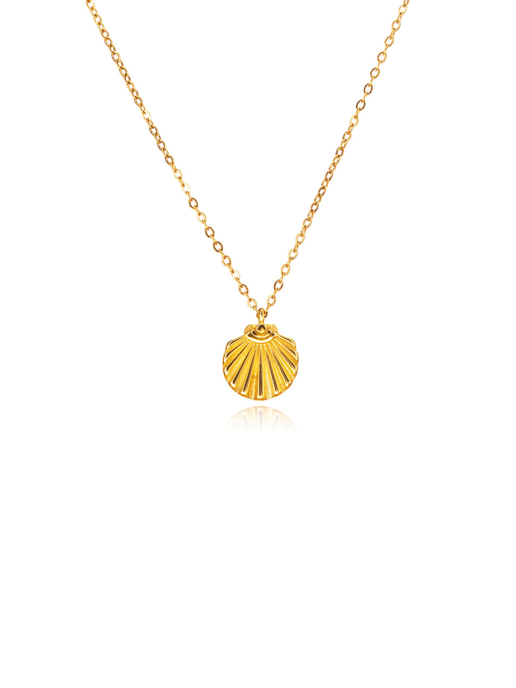 Collar CONCHA • acero dorado baño oro 18K