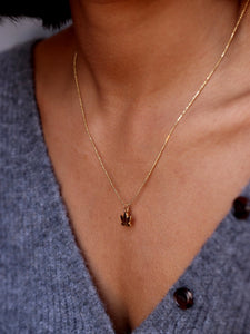 Collar flor de loto - Plata baño oro 18k