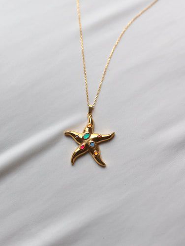 COLLAR FEZ - plata baño oro 24K