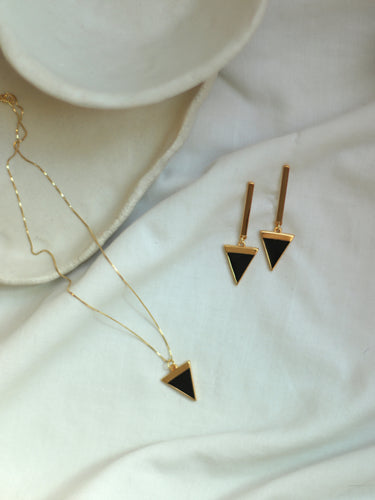 PACK: COLLAR + PENDIENTES BARRA UNIS - PLATA 925 BAÑO ORO 24K