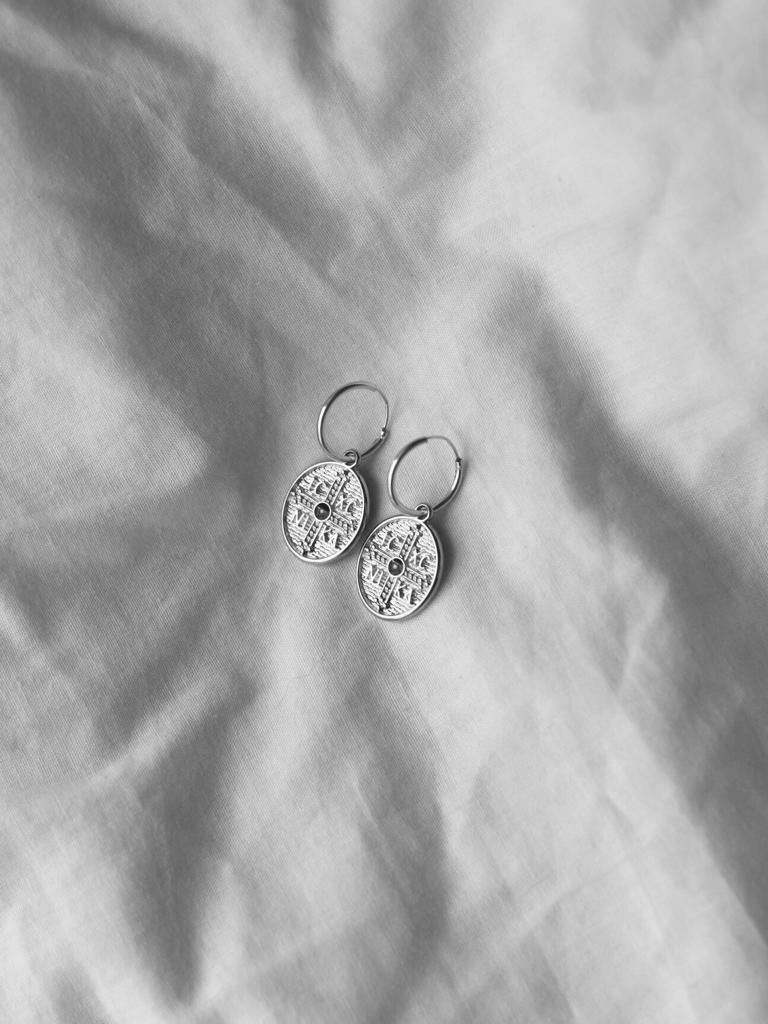 PENDIENTES ARO 14mm DELHI - PLATA 925