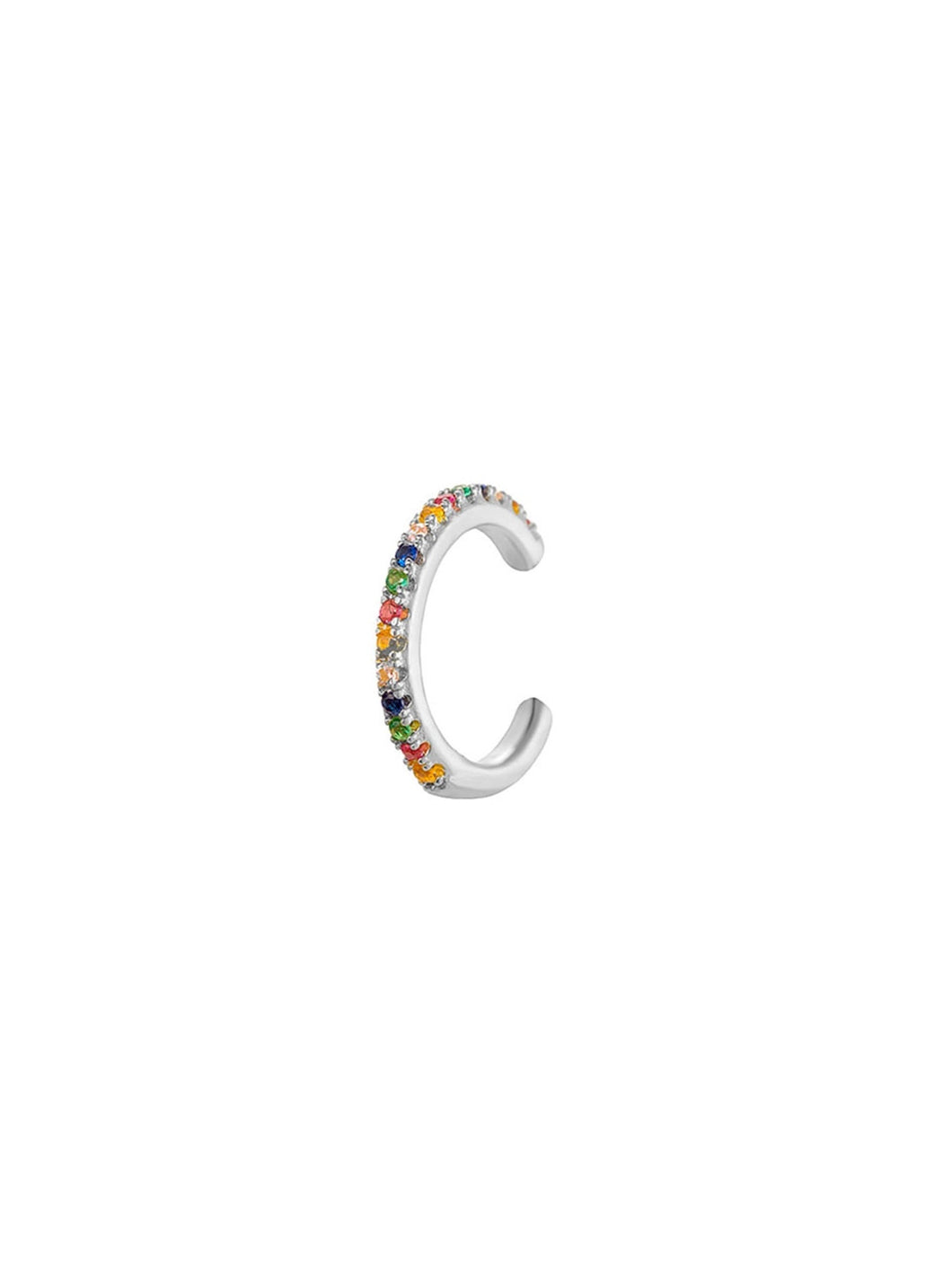 Pendiente ear cuff circonitas colores - Plata 925