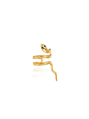 PENDIENTE EAR CUFF SERPIENTE - PLATA 925 BAÑO ORO 24K