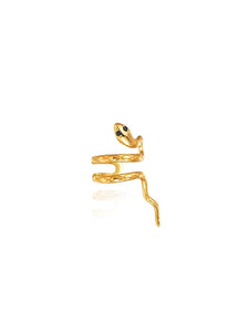 PENDIENTE EAR CUFF SERPIENTE - PLATA 925 BAÑO ORO 24K