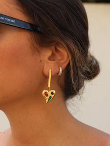 Pendientes barra RAMPUR - Plata 925 baño oro 18k - par 30€