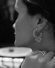 Cargar imagen en el visor de la galería, Pendientes aros CASABLANCA - Plata 925 baño oro 18K