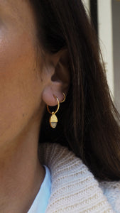 Pendientes aro 18mm bellotera  - Plata 925 baño oro 18k