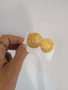 Pendientes Gold Party botón - Baño oro 24K