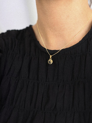Collar Yin Yang - Plata 925 baño oro 18K