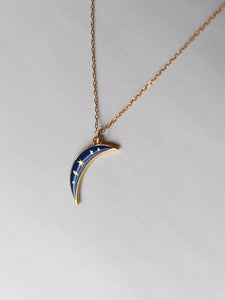 Collar CHAOUEN (una luna) - Plata 925 baño oro 18K