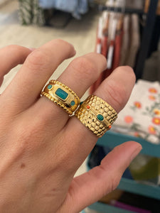 Anillo Casablanca · Acero dorado 316L baño oro 18k · Talla 10, 12, 14, 16 y 18