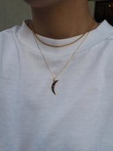 Cargar imagen en el visor de la galería, Collar CHAOUEN (una luna) - Plata 925 baño oro 18K