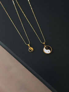 Collar Yin Yang - Plata 925 baño oro 18K