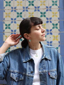 PACK: COLLAR + PENDIENTES ARO ALFAMA - PLATA BAÑO ORO 24K