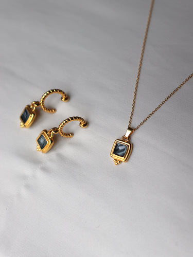 PACK KENITRA: pendientes + collar - plata baño oro 24K