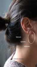 Cargar imagen en el visor de la galería, Pendientes aro 14mm - Plata 925 baño oro 18K - par 12€ unidad 6,50€