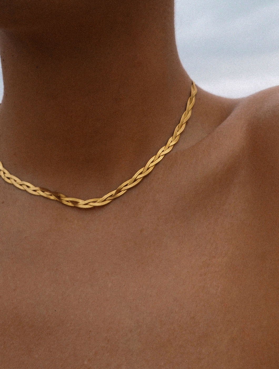 Collar Magic trenzado • Acero dorado 316L baño oro 18K