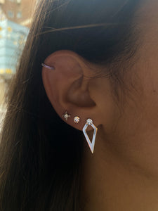 Pendientes rombo circonita - Plata 925