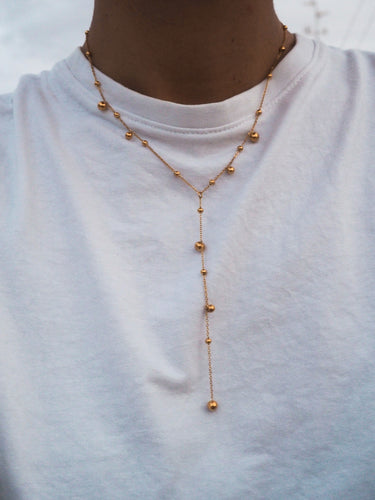 Collar Bolitas • Acero dorado 316L baño oro 18K