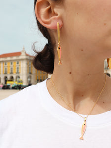 Pendientes barra BAIXA - Plata 925 baño oro 18K - par 30€