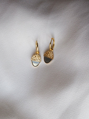 Pendientes aro click 12mm bellotera  - Plata baño oro 24K (PRE-VENTA)