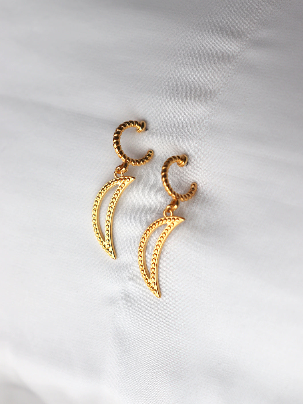 Pendientes aros TÁNGER - Plata 925 baño oro 18K