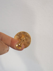 Pendientes Gold Party botón - Baño oro 18K