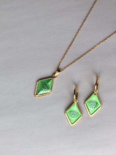 PACK ARCILA: collar + aros - plata baño oro 24K