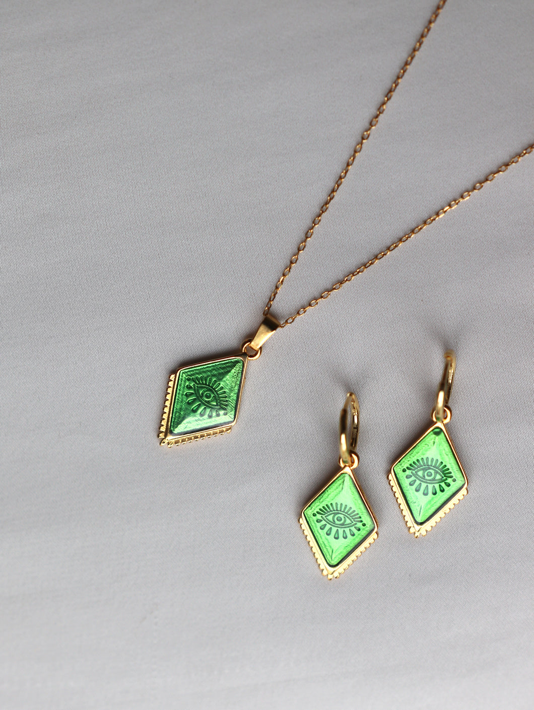 PACK ARCILA: collar + aros - plata baño oro 24K