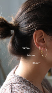 PENDIENTES ARO 16mm - PLATA 925 BAÑO 24K - par 11€ unidad 6€